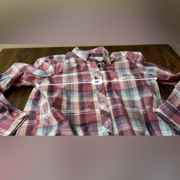Eddie Bauer tie front plaid blouse button down shirt size medium women’s NWT - Picture 11 of 16